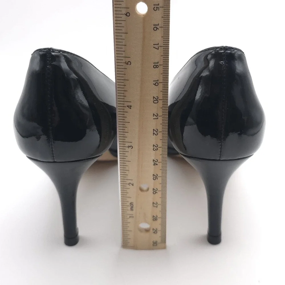 L.K. BENNETT London‎ Black Patent Leather Pumps Heels Women 37.5 Made In Spain